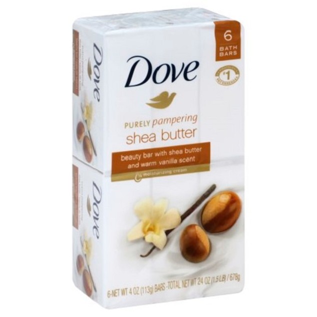 Dove Shea Butter Beauty Bar Soap 6 Bar Pack - Tanga
