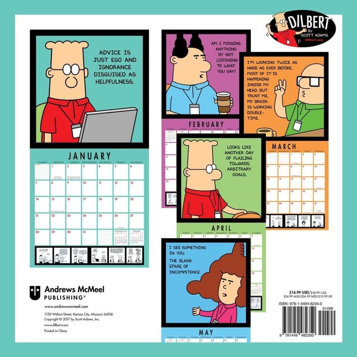 Dilbert Wall Calendar, Cartoons Comics by Calendars Tanga