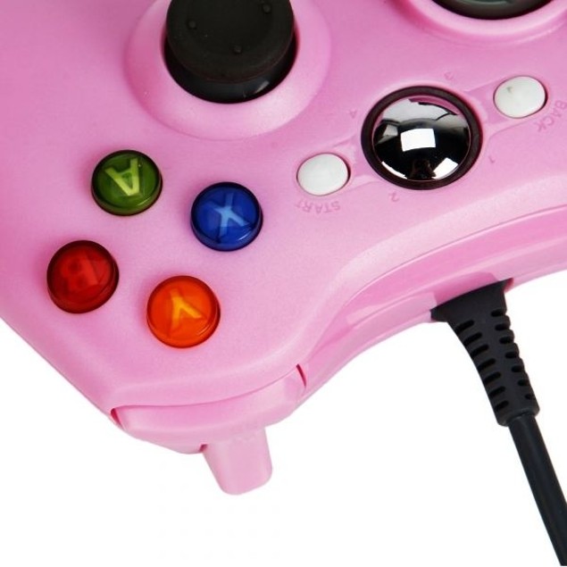 Xbox 360 PC Pink Wired Game Controller Controllers - Tanga