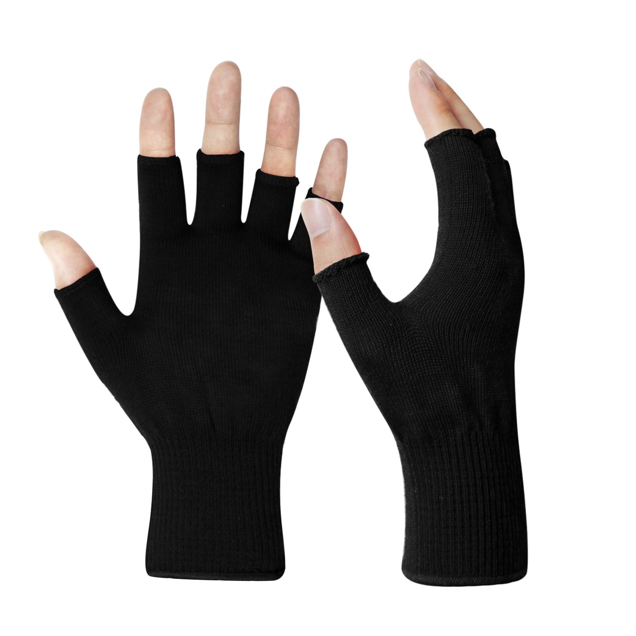 Evridwear Merino Wool String Knit Liner Fingerless Gloves 4 Colors Tanga
