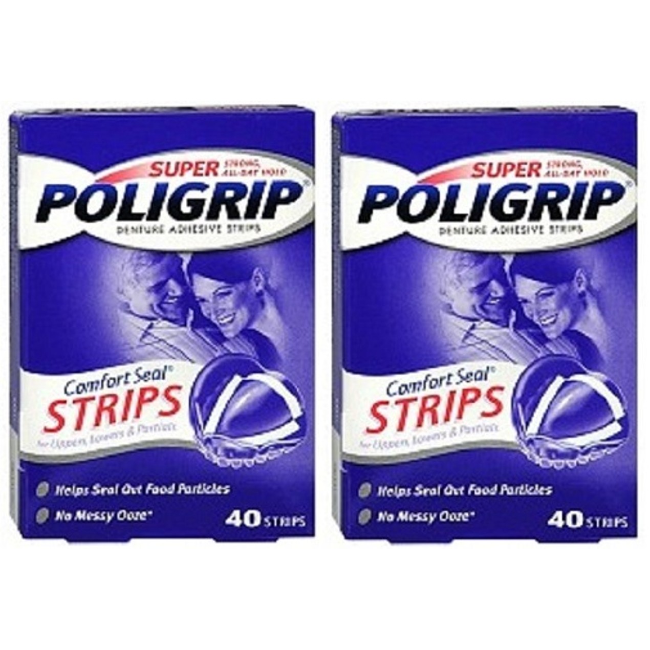Super Poligrip Comfort Seal Denture Adhesive Strips 2 Box Pack Tanga