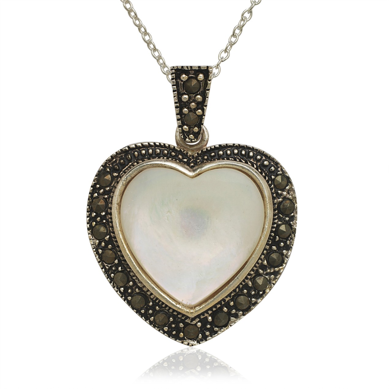 Mother of pearl heart necklace Clearance
