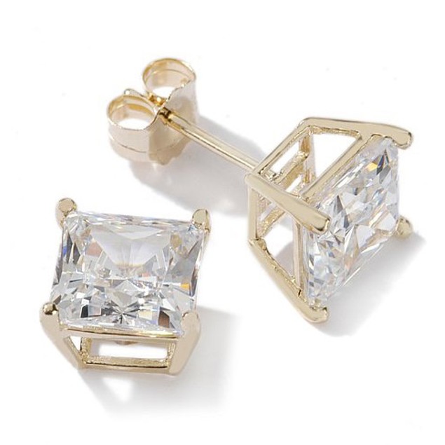 Square shape gold earrings Clearance